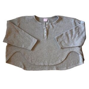 Urban Outfitters Out From Under Womens Waffle Knit Shirt Size M Grey Slouchy